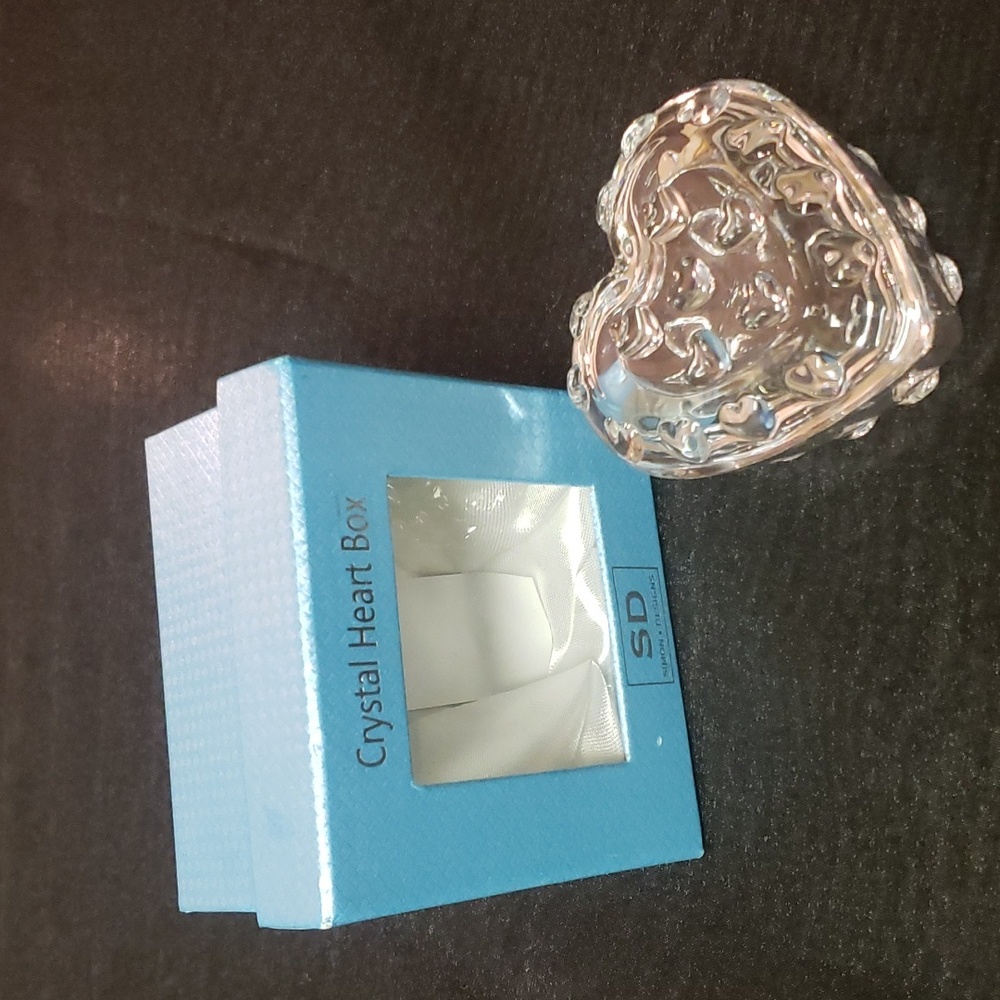 Crystal Heart Shaped Trinket Box